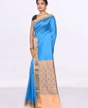 Blue Color Meenakari Benarasi Saree