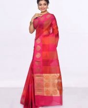 Dark Pink Color Silk Saree