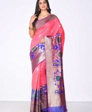 Pink & Purple Color Benarasi Saree