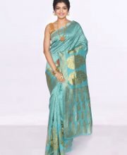 Blue Color Silk Cotton Saree