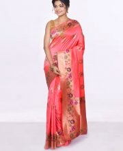 Pink Color Meenakari Benarasi Saree