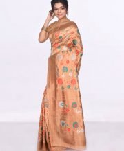 Peach Color Meenakari Silk Saree