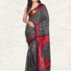 Black Color Printed Silk Saree