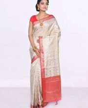 White Color Self-Work Silk Saree