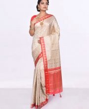 White Color Self Work Saree
