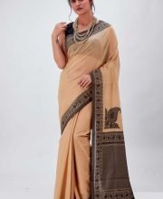 Beige Color Cotton Silk Saree