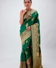Emerald Green Color Benarasi Saree