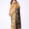 Beige & Black Color Semi Tussar Saree