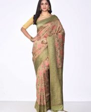 Beige Color Chanderi Silk Saree
