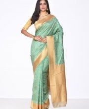 Sea Green Color Benarasi Saree