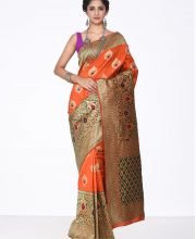 Orange Color Benarasi Saree