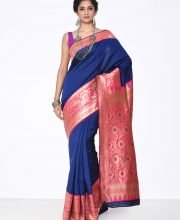 Navy-Blue Color Silk Saree