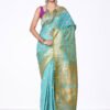 Sky Blue & Golden Color Benarasi Saree