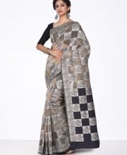 Black & White Net Cutwork Saree