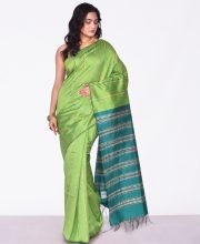 Green Color Raw Silk Saree