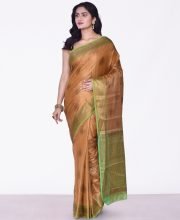 Green & Copper Color South Silk Saree