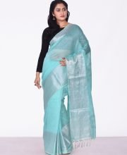 Sky Blue Color Linen Silk Saree