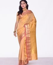 Cream Color Kanchi South Silk Saree