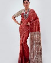 Brown Color Jute Silk Saree