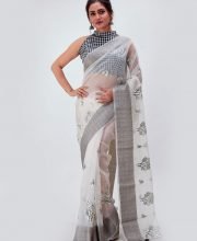 Off White Color Net Saree