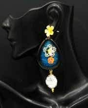 Stone Tear Drop Design Earrings