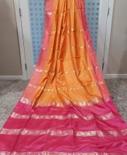 Orange & Red Color Benarasi Saree