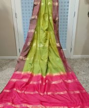 Green & Red Color Benarasi Saree