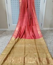 Red & Yellow Color Ghicha Silk Saree