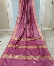 Plum Color Ghicha Silk Saree