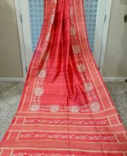 Red Color Blended Ghicha Silk Saree