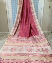 Light Maroon Color Ghicha Silk Saree