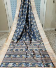 Gray Color Ghicha Silk Saree