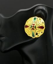 Gold Plated Meenakari Stud Earring