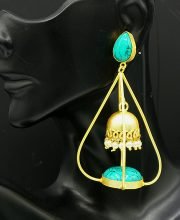 Matte Gold Polish Contemporary Jhumka