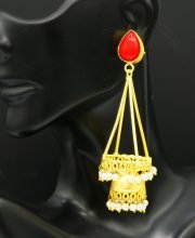 Matte Gold Polish Contemporary Jhumka