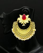 Matte Gold Polish Chand Bali