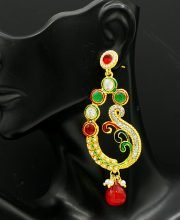 Gold Polish Stone Ear-Ring