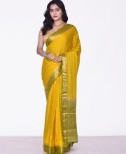 Mustard Color Crepe Silk Saree