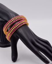 AD Stone Setting Gold Plated Bangles