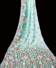 Green Color Linen Saree