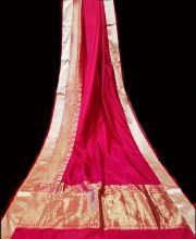 Magenta Color Pure Katan Benarasi Saree