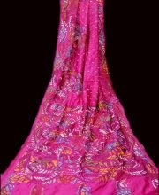 Magenta Color Tussar Silk Saree