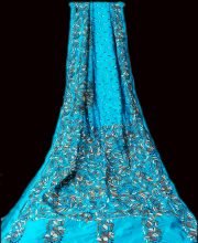 Blue Color Tussar Silk Saree
