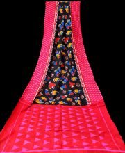 Midnight Black Color Cotton Digital Printed Saree