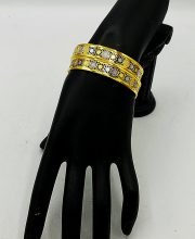 Rhodium Finish Bangles Floral Motif Gold Plated Bangles