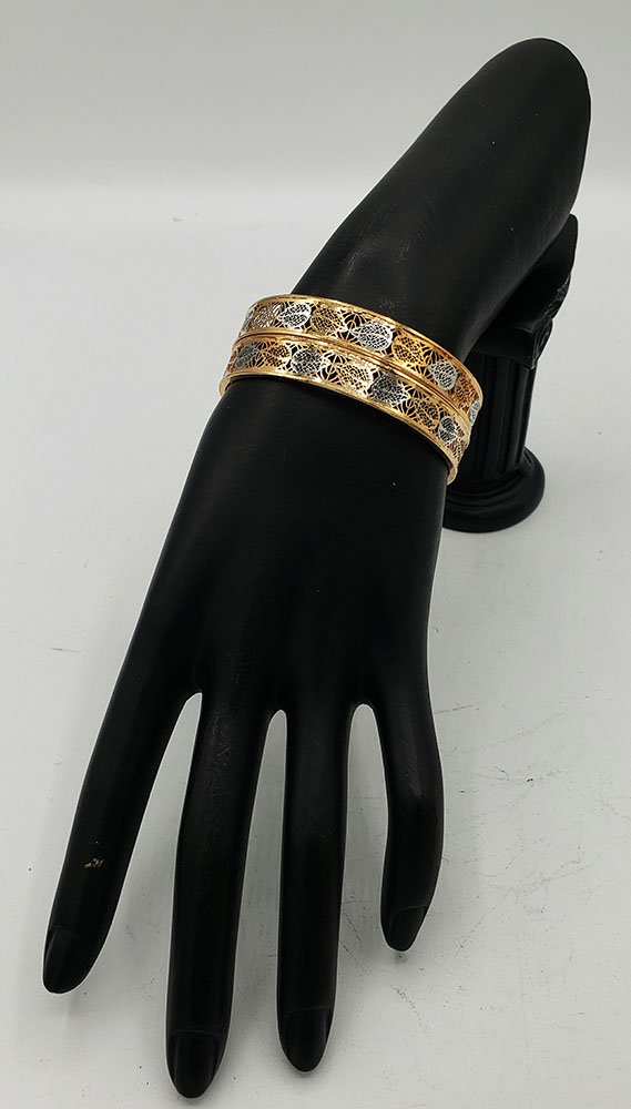 Rhodium plated gold bangles sale