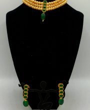 Peal Chokar With Green Stone