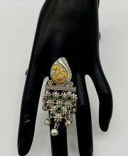 Duel Tone German Silver Ring