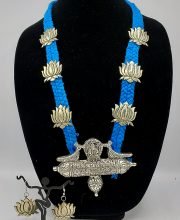 German Silver Necklace with Stud Earrings Set