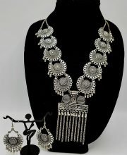 Premium Quality German Silver Necklace with Earrings Set